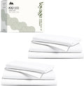 Mayfair Linen 100% Egyptian Cotton Twin Size Sheets Pack of 2 - Luxury 600 Series Voyage Collection Egyptian Cotton Sheets Twin Size (6 PC, White), Soft, Cooling, 16' Deep Pocket Hotel Sheet Set
