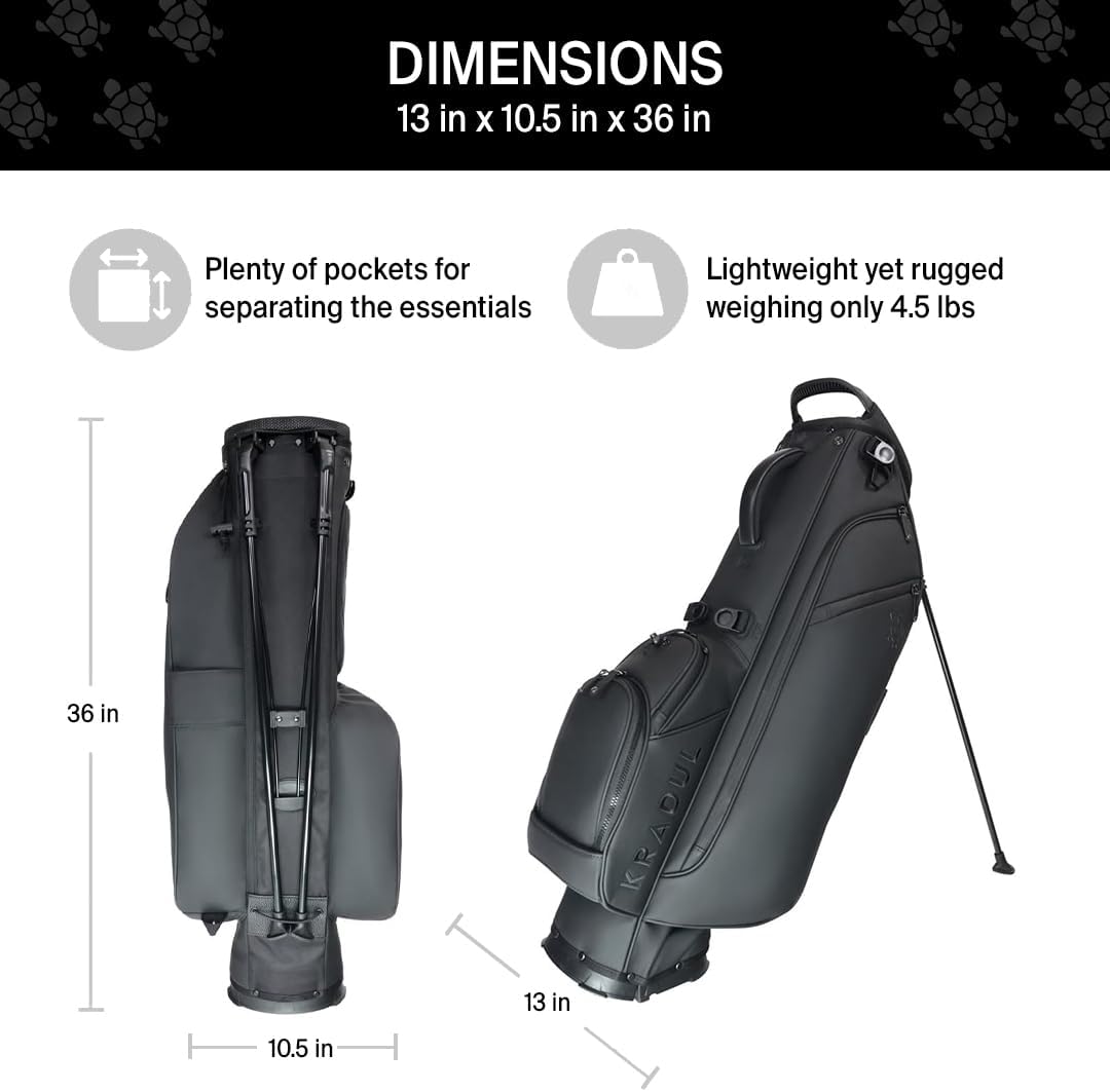 KRADUL - LUX 7.5' 4-Way Carry Bag – Lightweight Golf Stand Bag with Club Organizer, Push Cart Compatible, Travel-Ready Design