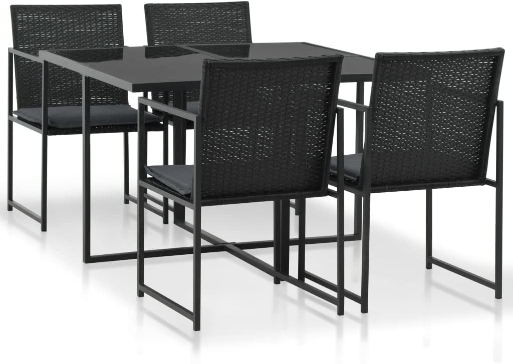 5 Piece Patio Dining Set with Cushions Poly Rattan Blackqueen Bed Frame with headboard Queen Size Bed Frame King Size Bed Frame King Platform Bed Frame Metal Bed Frame Queen Size