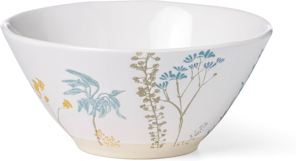 Lenox Dinnerware Sets, Wildflowers 16-Piece Dinnerware Set, Service For 4, Stoneware Material, Dishwasher Safe, Microwave Safe, Bowls, Plates And Bowls, Dinner Dishes, Includes Mugs (White, 16 Piece)