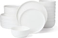 Lenox Dinnerware Sets, Modern White 24-Piece Dinnerware Set, Service For 8, Porcelain Material, Dishwasher Safe, Microwave Safe, Bowls, Plates And Bowls, Dinner Dishes, Plates Set (White, 24 Piece)