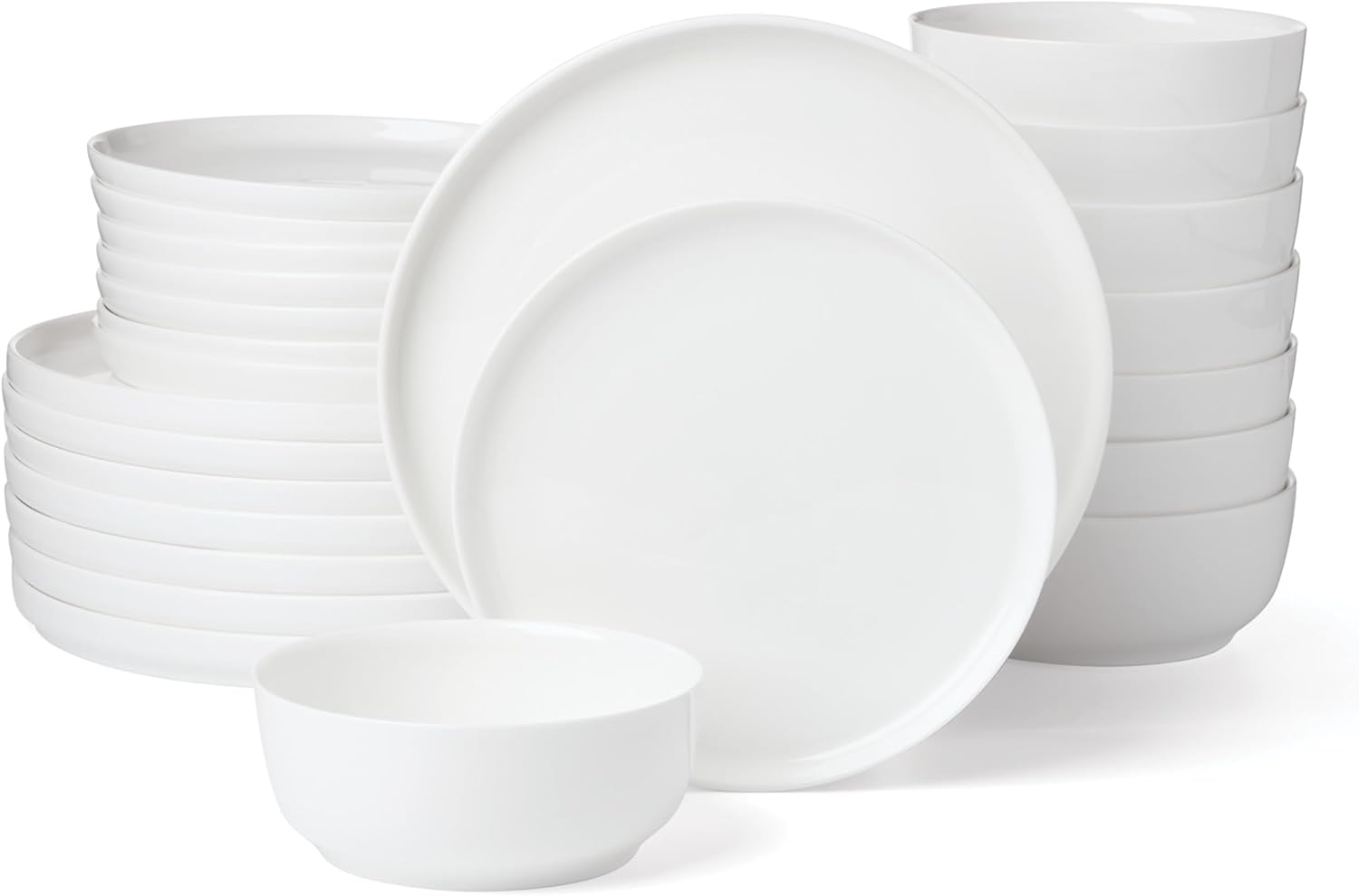 Lenox Dinnerware Sets, Modern White 24-Piece Dinnerware Set, Service For 8, Porcelain Material, Dishwasher Safe, Microwave Safe, Bowls, Plates And Bowls, Dinner Dishes, Plates Set (White, 24 Piece)