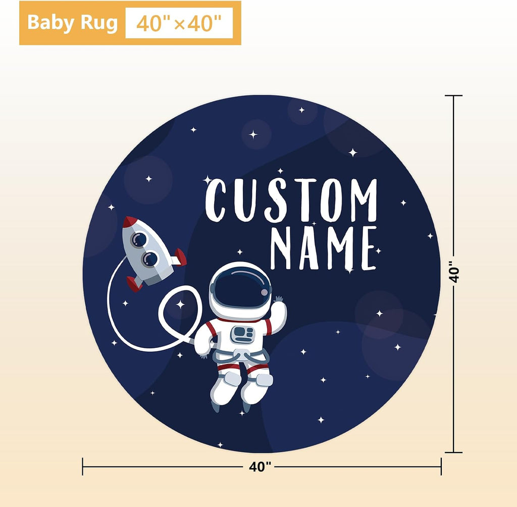 Terwex Personalized Crib Bedding Set, 5 Pcs Custom Nursery Bedding Sets with Name, Infant Bedding Set for Baby Boys, Blue Astronaut Double Layer Baby Crib Set, Babies Toddlers Kids Customized Gifts