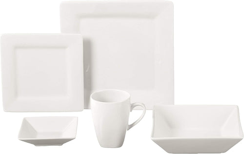 10 Strawberry Street Nova Square 40 pc Dinnerware Set, Cream White