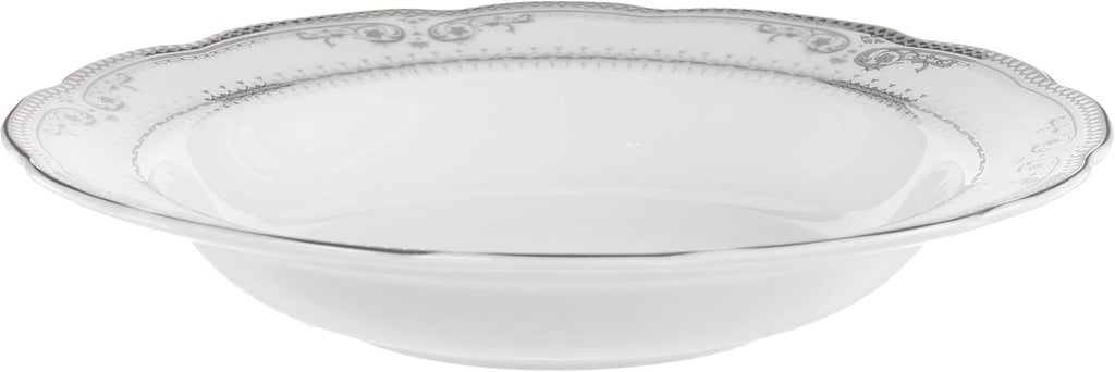 Lorenzo Import Victoria 57-Piece Wavy Porcelain Dinnerware Set