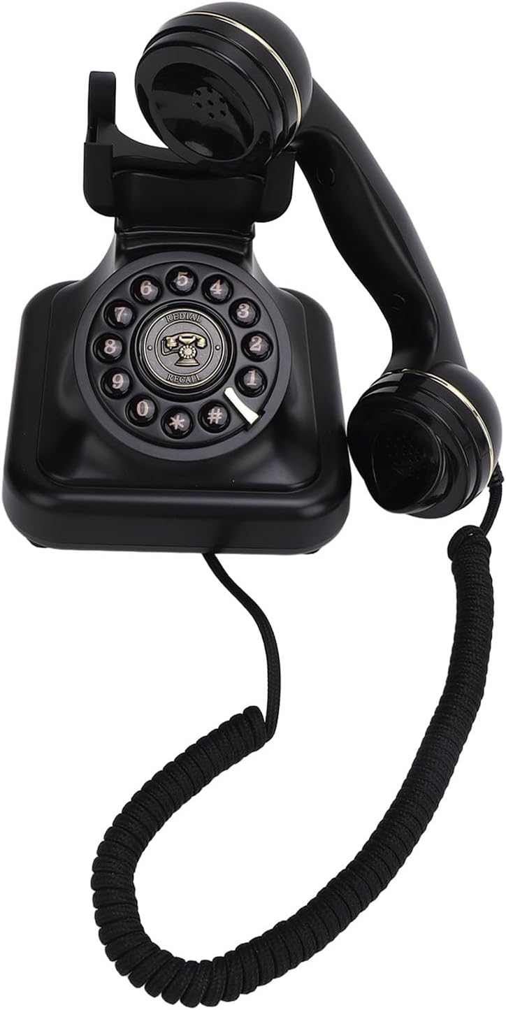 Asixxsix Audio Guest Book Wedding Phone, Classic Retro 8GB Record Customized Audio Messages with Guest Book for Weddings Parties Funerals, Audio Messages Telephone Record (Black)