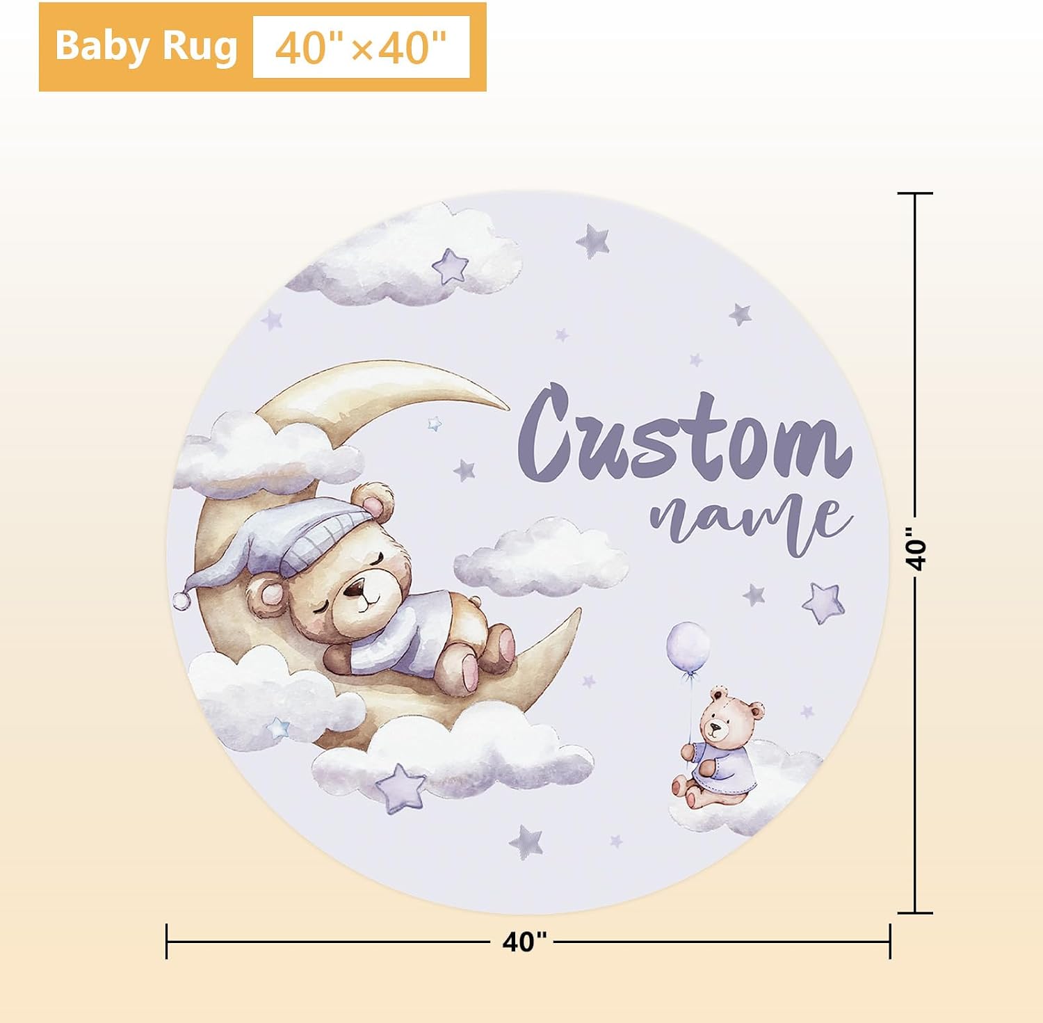Terwex Personalized Crib Bedding Set, 5 Pcs Custom Nursery Bedding Sets with Name, Purple Bear Infant Bedding Set for Baby Girl Boy, Double Layer Baby Crib Set, Babies Toddlers Kids Customized Gifts
