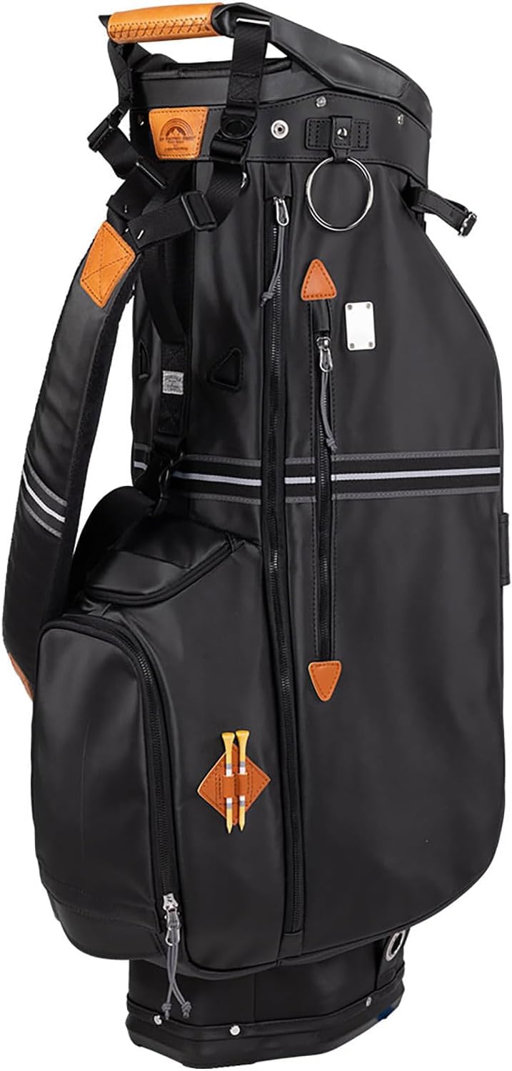 Sun Mountain Mid-Stripe 4-Way Cart Bag - Durable and Comfortable Golf Cart Bag with Eight Pockets for Storage - Features a Chrome Engravable Plate, Dual Tee Holders, and a Rain Hood