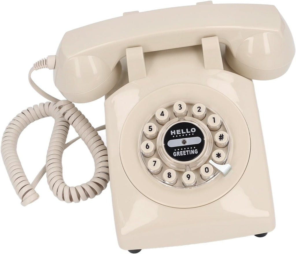 Audio Guestbook Phone, Retro Design Wedding Guest Book for Audio Recording, Voice Guestbook with 120 Hours 8G Capacity, for Special Events Like Parties Birthdays Weddings (Beige)