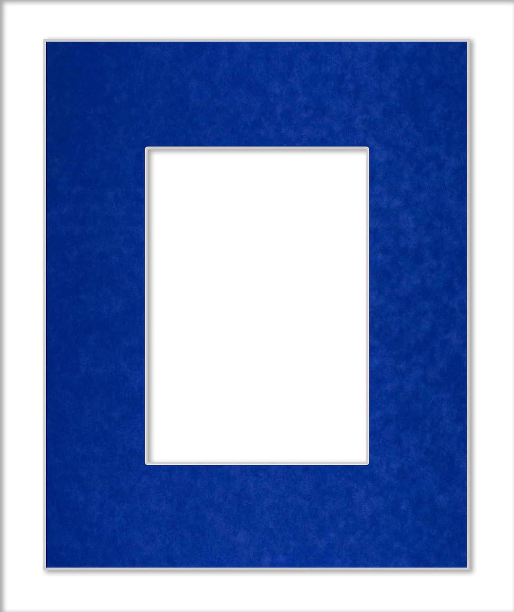 Poster Palooza Pack of 25 Acid Free 11x14 Mats Bevel Cut for 8.5x11 Photos - Royal Blue Suede Precut Matboards For Pictures, Photos, Framing - 4-ply Thickness