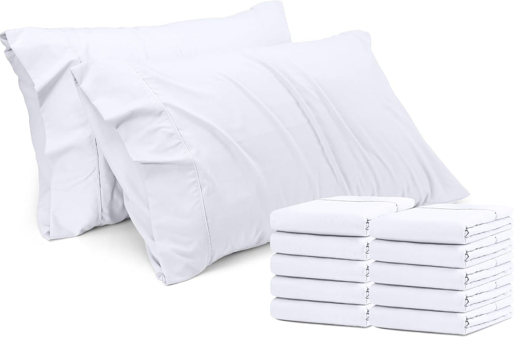 Utopia Bedding Standard Pillow Cases - 120 Pack - Envelope Closure - Soft Brushed Microfiber Fabric - Pillow Covers 20 X 26 Inches (Standard, White)