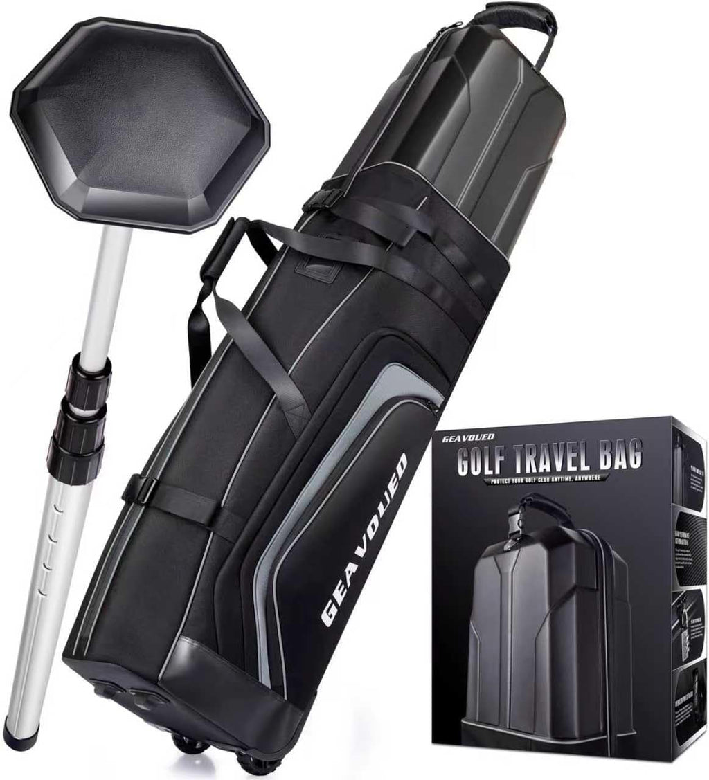 Golf Travel Bag with Hard Case Top and Wheels,Premium Oxford Fabric,Golf Travel Bags for Airlines,Protect Your Club for Safe Transport