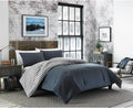 Eddie Bauer - King Comforter Set, Reversible Cotton Bedding with Matching Shams, Pre-Washed for Added Softness (Kingston Charcoal, King)