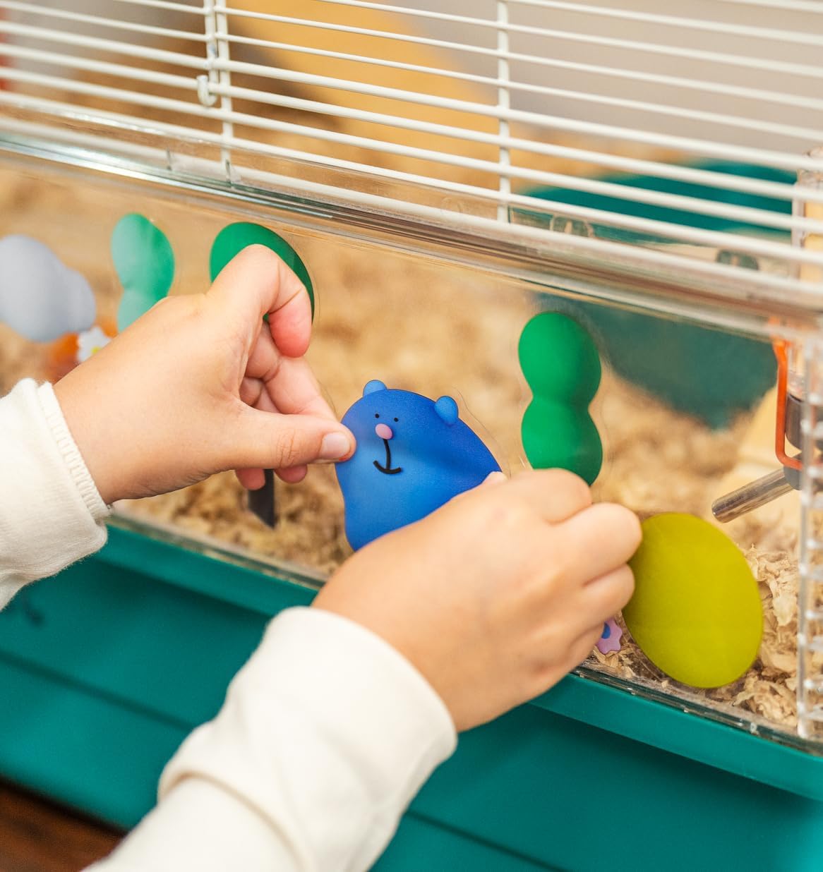 Omlet Hamster Cage with Stand | Large, Safe & Customizable Space | Easy Clean Habitat | Unique Anti Spill Bedding Tray | Includes a Hamster Silent Wheel, Food Bowl, Water Bottle & 2 Hides