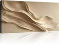 Tailored Canvases Beige Abstract Minimalist Wall Art – Modern Waves Design for Living Room or Office - Neutral Beige Canvas Painting Decor – Contemporary Wall Accent in Minimalist Abstract Style 30x60