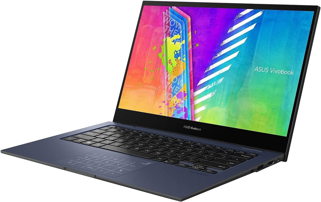 ASUS VivoBook Go 14 Flip Thin and Light 2-in-1 Laptop, 14 inch HD Touch, Intel Celeron N4500 CPU, UHD Graphics, 4GB RAM, 64GB eMMC, NumberPad, Windows 11 Home in S Mode, Quiet Blue, J1400KA-DS02T