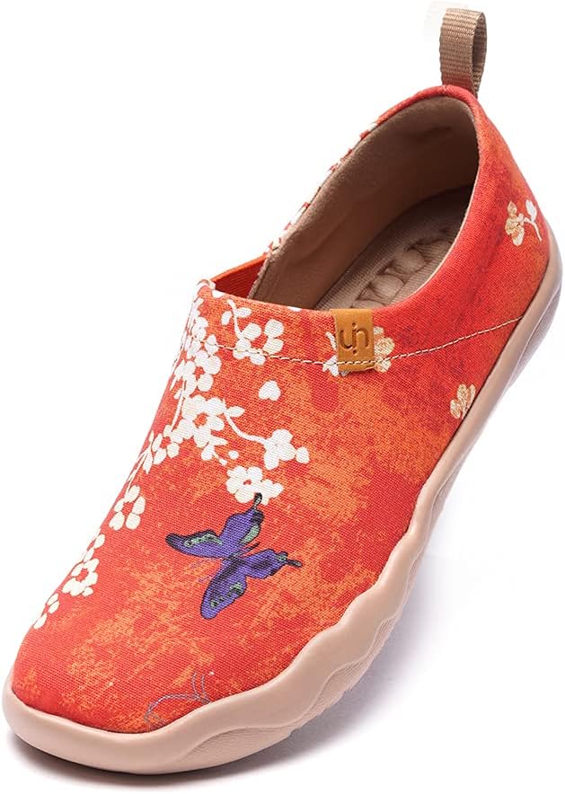 UIN Women's Slip On Shoes Colorful Comfortable Lightweight Art Travel Sneakers Casual Floral Stylish Everyday Loafers