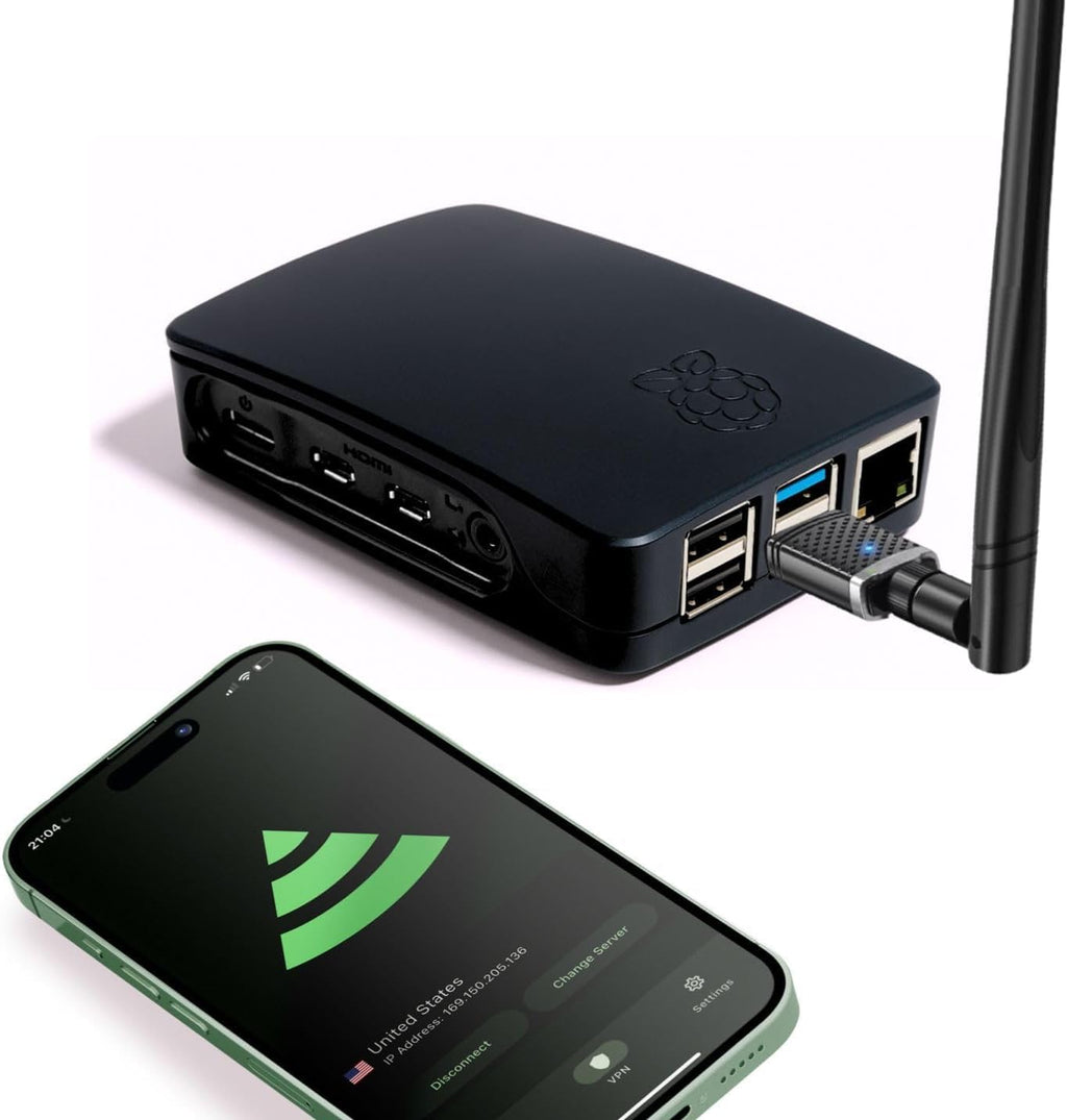 Pyramid Pi 4000 (Raspberry Pi Powered) Superfast VPN Travel Router | Dual-Band Portable WiFi Router for Travel, OpenWrt Open Source, AdGuard Built-in, RV/Business/Cruise