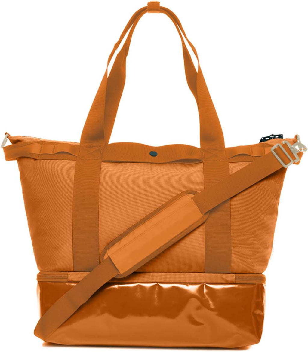 Baboon to the Moon Weekender Bag – Travel Bags for Women, Carry On Duffle with Shoe Compartment – Overnight Bag, Personal Item Travel, Weekend Bags (Caramel)