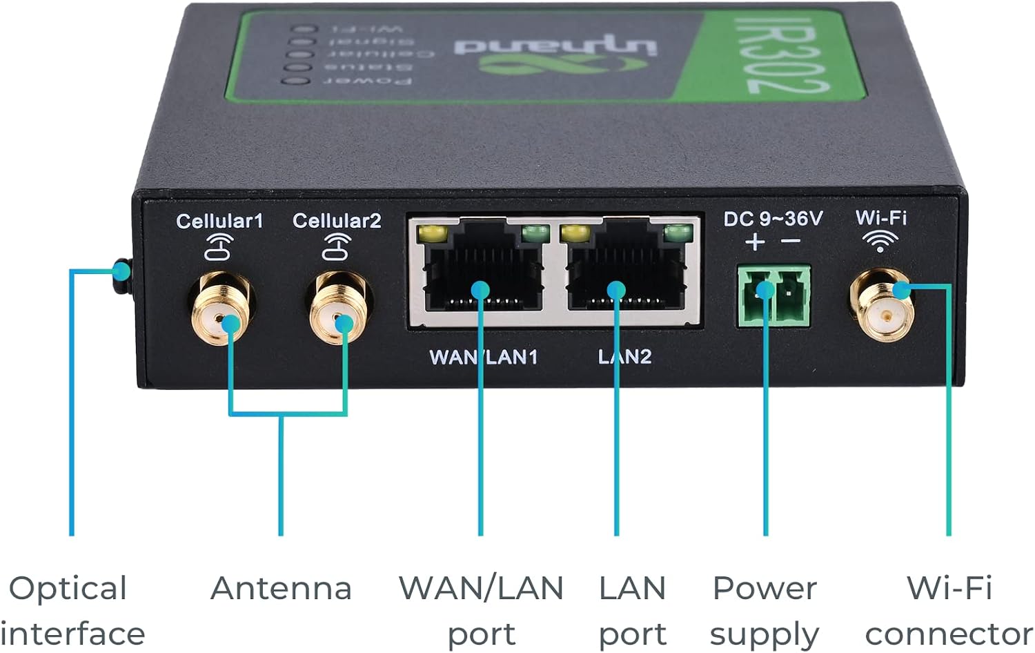 InHand Networks IR302 Industrial IoT LTE 4G VPN Router,LTE Cat 1+ Wi-Fi, Dual sim Card Slots, Management by Cloud Platform, DI/DO Port, Support T-Mobile, AT&T & Verizon, UL Certification