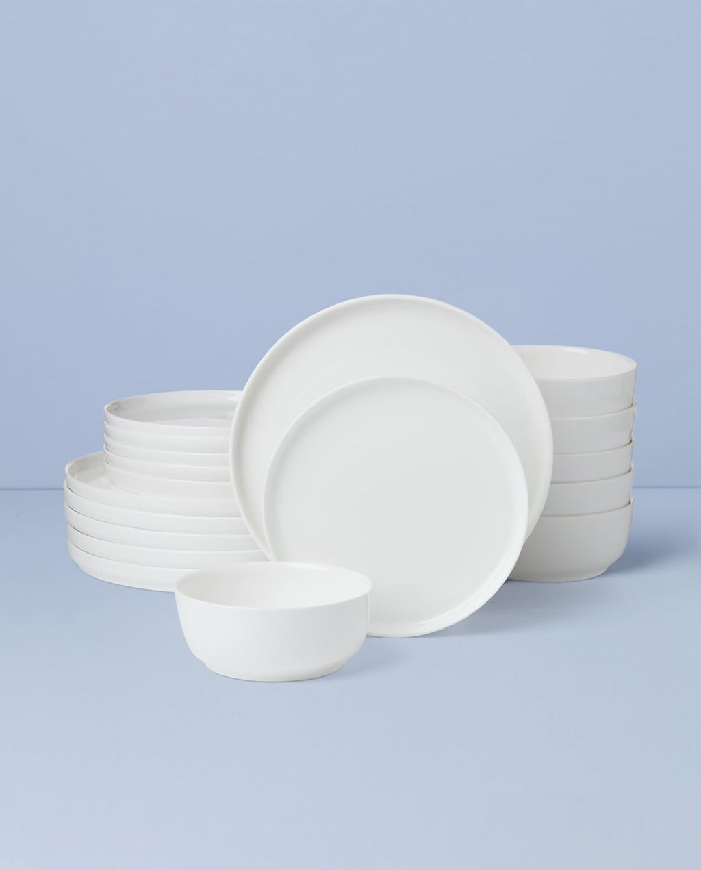 Lenox Dinnerware Sets, Modern White 18-Piece Dinnerware Set, Service For 6, Porcelain Material, Dishwasher Safe, Microwave Safe, Bowls, Plates And Bowls, Dinner Dishes, Plates Set (White, 18 Piece)