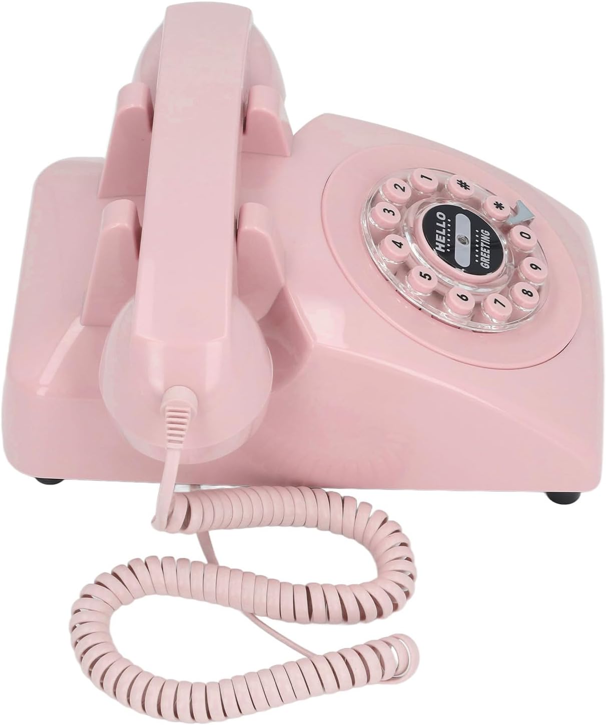 Audio Guestbook Phone, Retro Design Wedding Guest Book for Audio Recording, Voice Guestbook with 120 Hours 8G Capacity, for Special Events Like Parties Birthdays Weddings (Pink)
