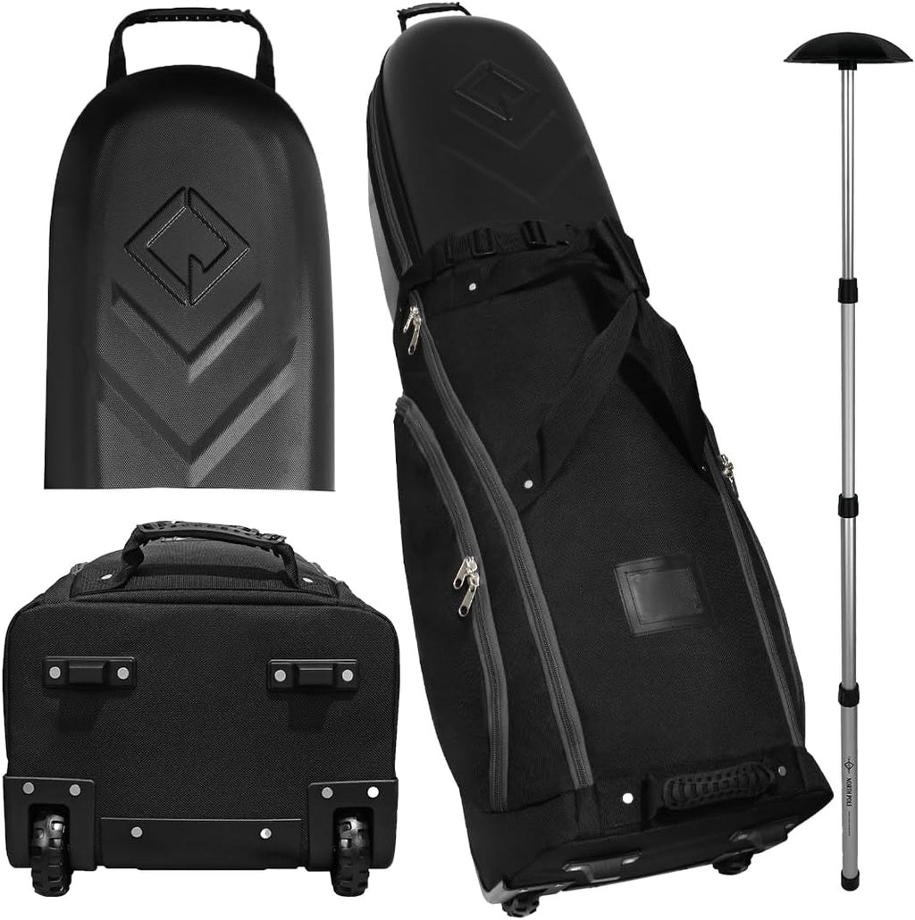 CaddyDaddy Enforcer Golf Travel Bag Crush Resistant Hard Top Protection, New 18 Month Full Replacement Coverage, Durable Thick Nylon Wheels Lockable XL Zippers. Case for Transporting Clubs on Airlines