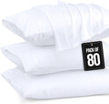 Utopia Bedding Queen Pillow Cases - 80 Pack - Envelope Closure - Soft Brushed Microfiber Fabric - Pillow Covers 20 X 30 Inches (Queen, White)