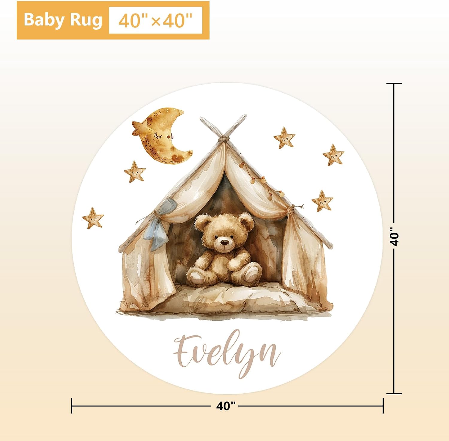 Terwex Personalized Baby Bedding Set, 5 Pcs Custom Baby Crib Sets with Name, Bear Toddler Bedding Set for Baby Boys Girls, Double Layer Nursery Flannel Bedding Set, Customized Gifts for Infants Kids