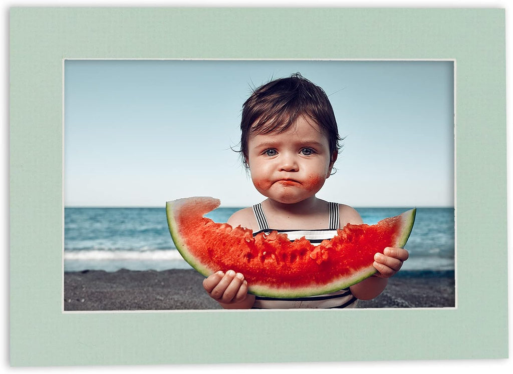 8.5x11 Mat for 11x14 Frame - Precut Mat Board Acid-Free Show Kit with Backing Board, and Clear Bags Honeydew Green 8.5x11 Photo Matte For a 11x14 Picture Frame Matboard for Framing, Pack of 25 Mats