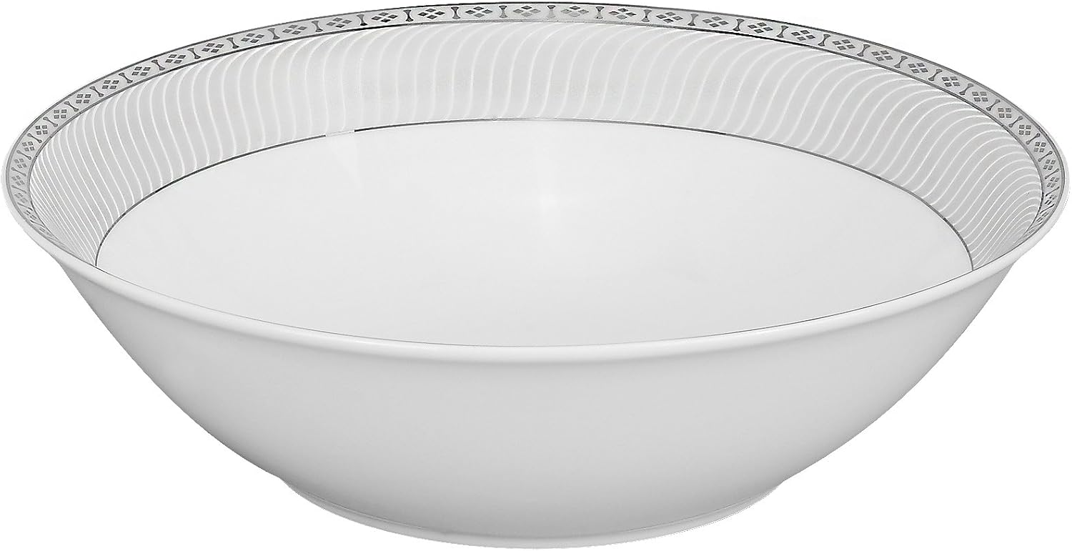 Lorren Home Trends 57-Piece Porcelain Dinnerware Set, Alina-SL, Service for 8