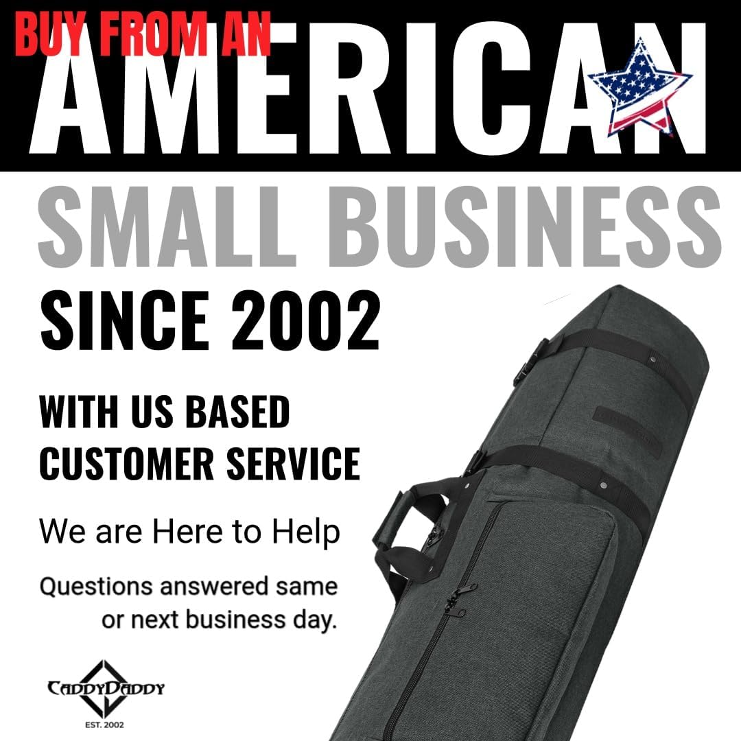CaddyDaddy Constrictor Soft-Sided Golf Travel Bag Cover with Thick Dense Foam Padded Top 1 Year Full Travel Bag Replacement Coverage | Wheels & Lockable Zippers Case for Transporting Clubs on Airlines