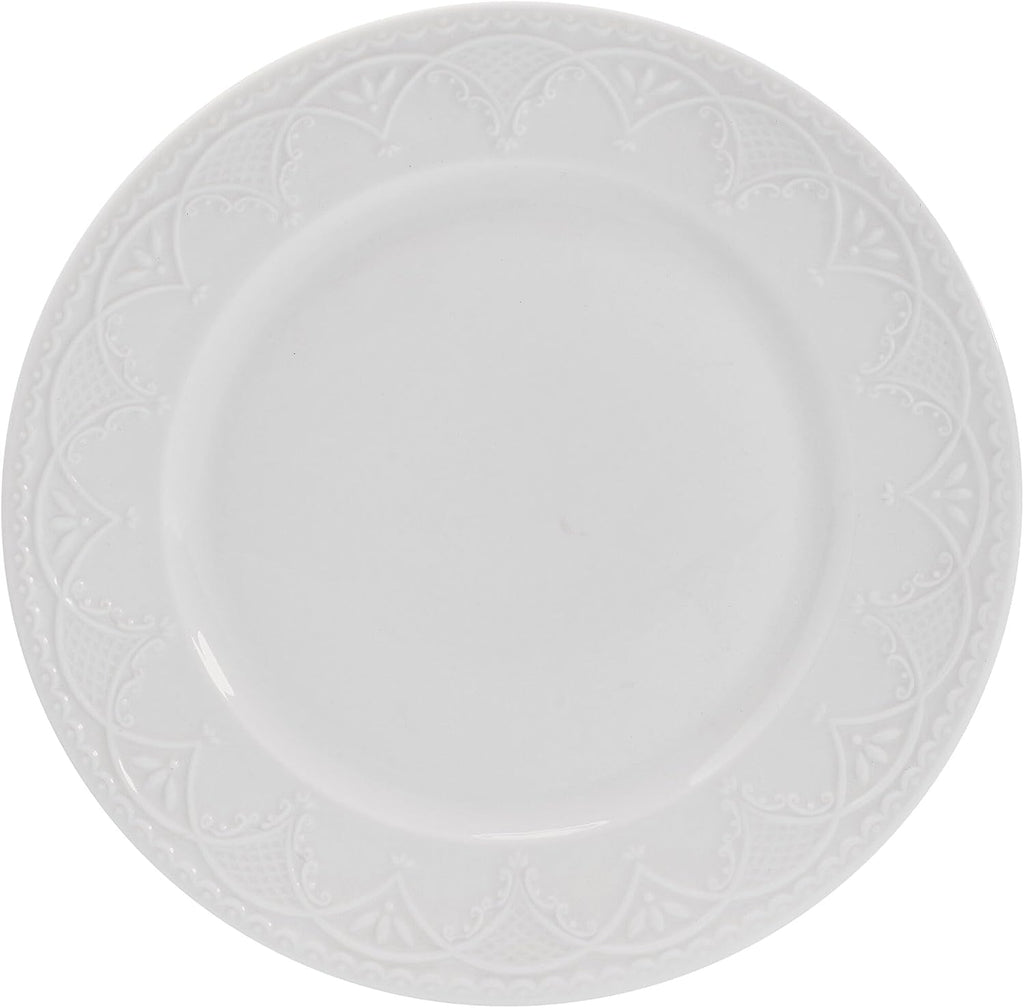 Pfaltzgraff Esmerlda White 24 Piece Plate Bowl Dinnerware Set, Service for 8