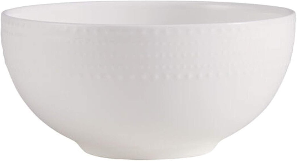 Mikasa Annabel Bone China Dinnerware Set, 40-Piece Service for 8, White Hobnail Detail, Dinner Plates, Salad Plates, Bowls and Mugs, Dishwasher and Microwave Safe