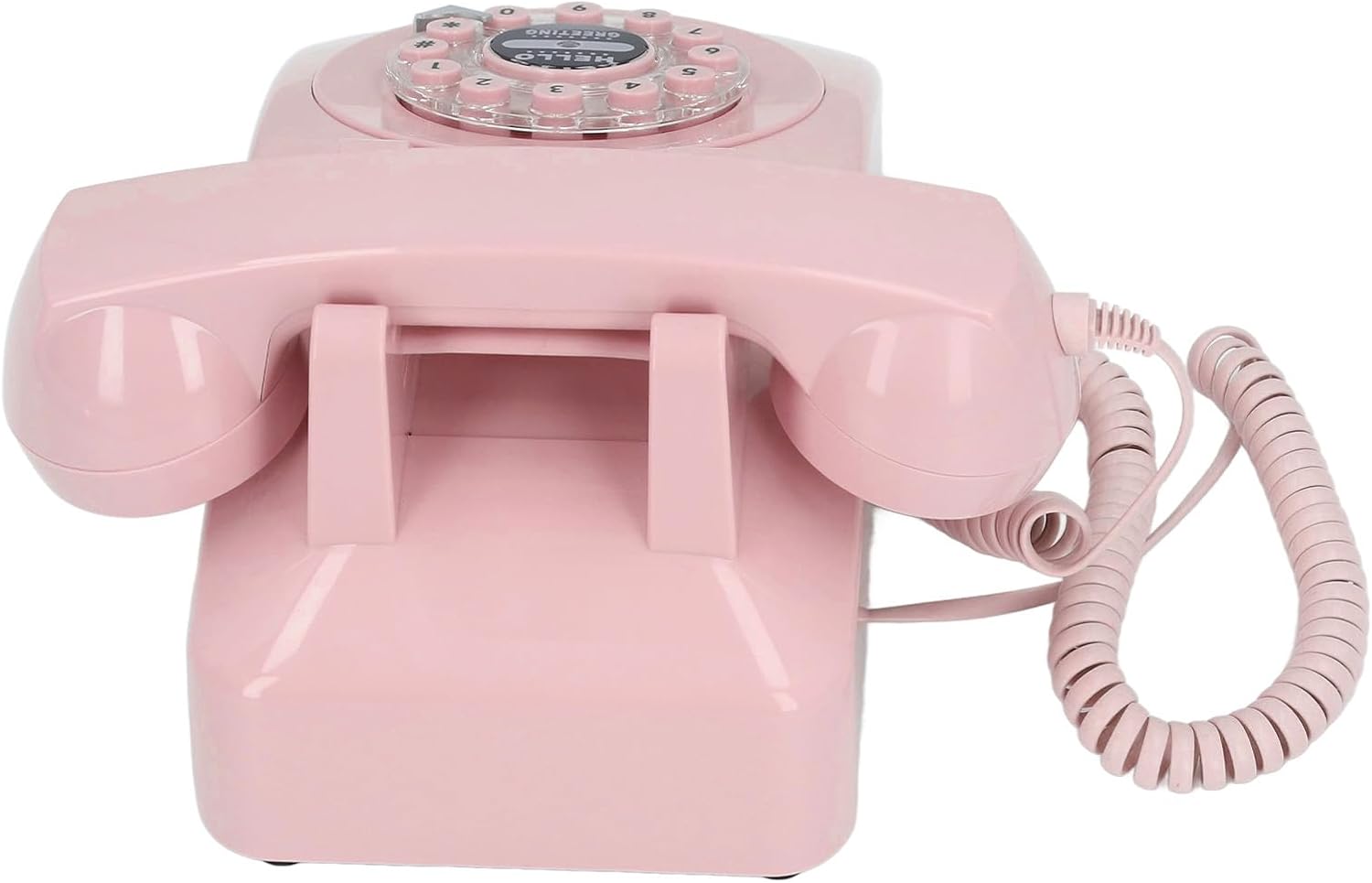 Audio Guestbook Phone, Retro Design Wedding Guest Book for Audio Recording, Voice Guestbook with 120 Hours 8G Capacity, for Special Events Like Parties Birthdays Weddings (Pink)