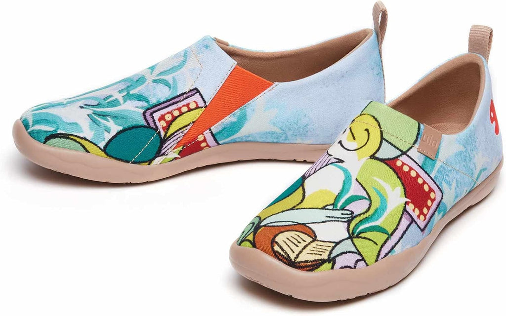 UIN Women's Casual Loafers Travel Painted Walking Slip On Lightweight Comfortable Canvas Fashion Sneakers