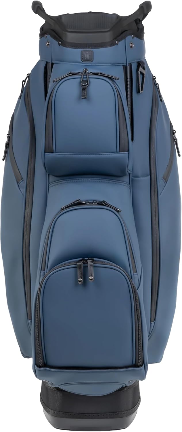 KRADUL - LUX Cart Bag – Lightweight Vegan Leather Golf Cart Bag with Waterproof Pockets, Organized Club Dividers & Cart Strap Tunnel