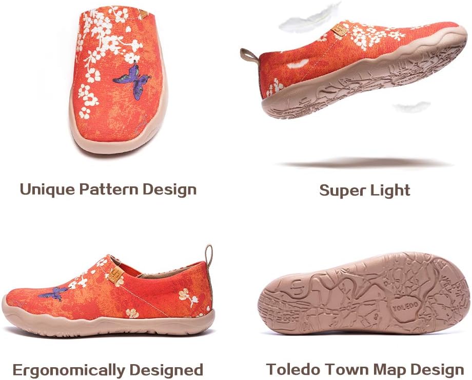 UIN Women's Slip On Shoes Colorful Comfortable Lightweight Art Travel Sneakers Casual Floral Stylish Everyday Loafers
