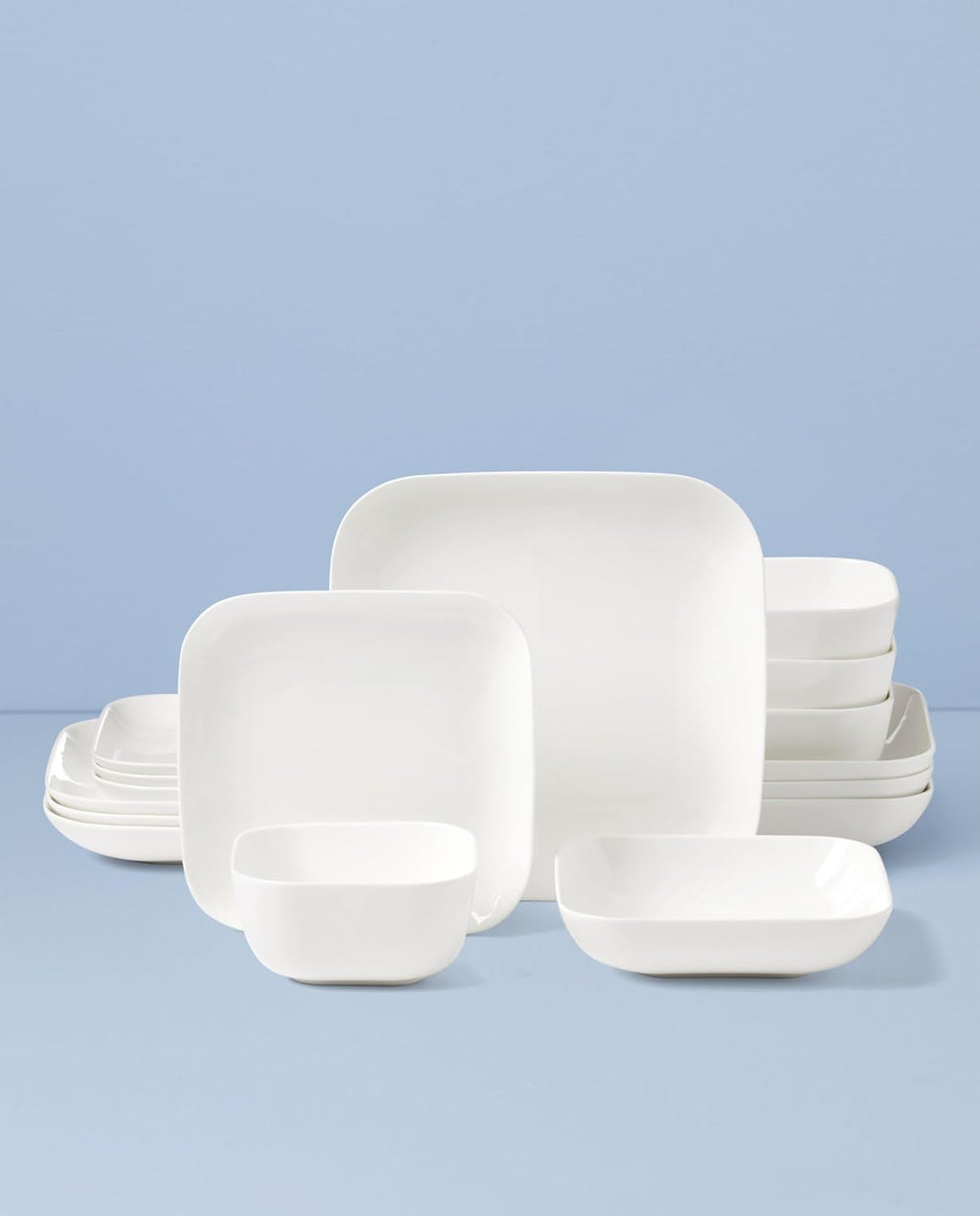 Lenox Dinnerware Set, Studio 1414 Square 16-Piece Set, Service For 4, Bone China Material, Dishwasher & Microwave Safe, Home And Kitchen, Kitchen And Dining, Plates And Bowls Sets (White, 16 Pieces)