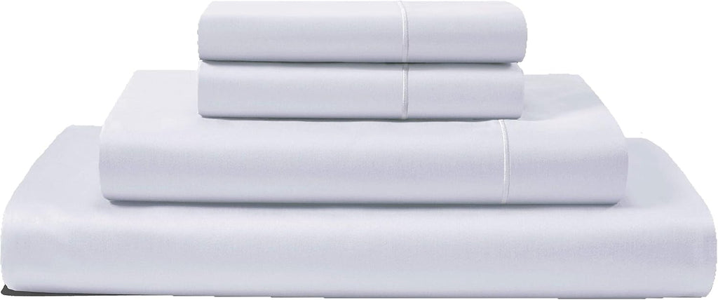 100% Egyptian Cotton Sheets Split King Size Sheets Set with Fully Elasticated Fitted Sheet & Pillowcase Sets, 800TC Sateen Weave Hotel Collection No Pill Soft Breathable Luxury White Bedding