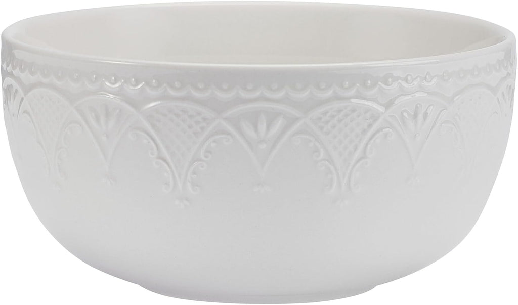 Pfaltzgraff Esmerlda White 24 Piece Plate Bowl Dinnerware Set, Service for 8