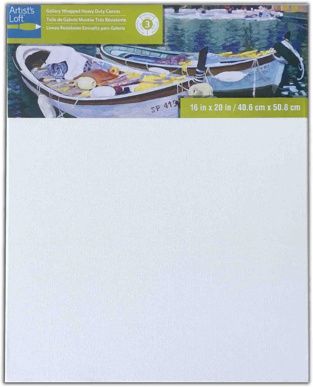 Artist's Loft 16' x 20' Level 3 Gallery Wrapped Heavy Duty Canvas - Archival, Acid Free Cotton Canvas for Paint, Acrylic, & Oils - Bulk 12 Pack