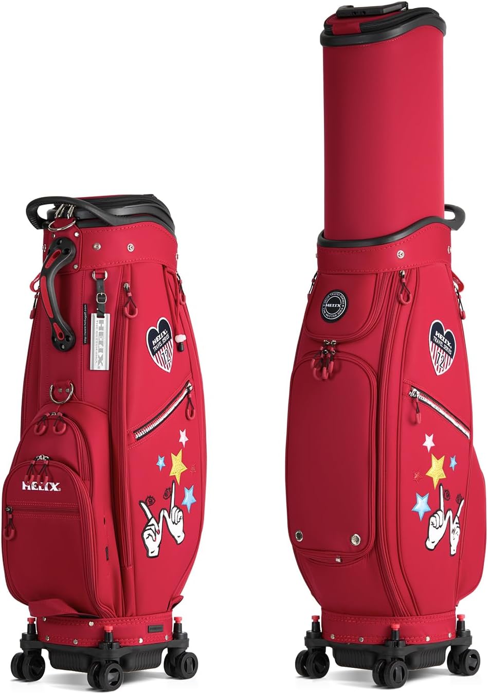 HELIX Women's Golf Bag with Wheels, Retractable Golf Cart Bag for Ladies, Easy to Carry and Travel
