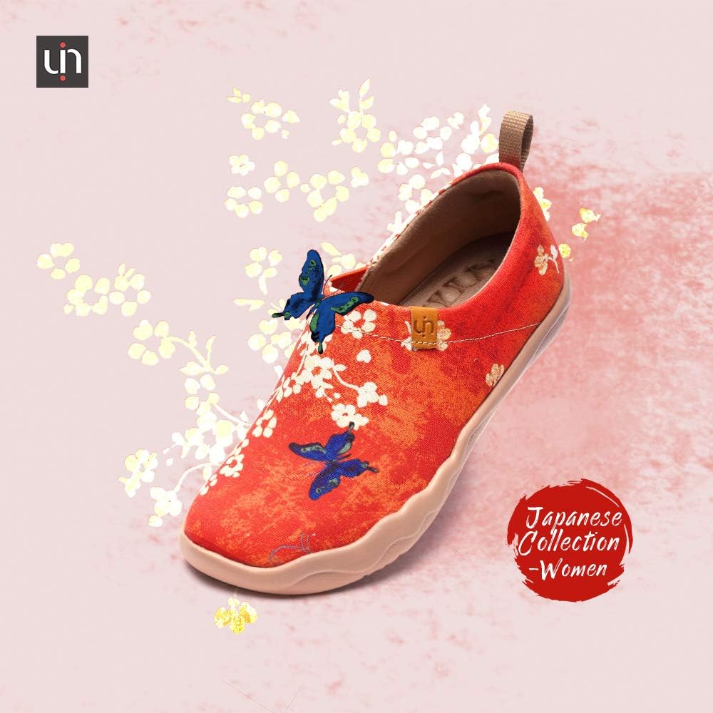 UIN Women's Slip On Shoes Colorful Comfortable Lightweight Art Travel Sneakers Casual Floral Stylish Everyday Loafers