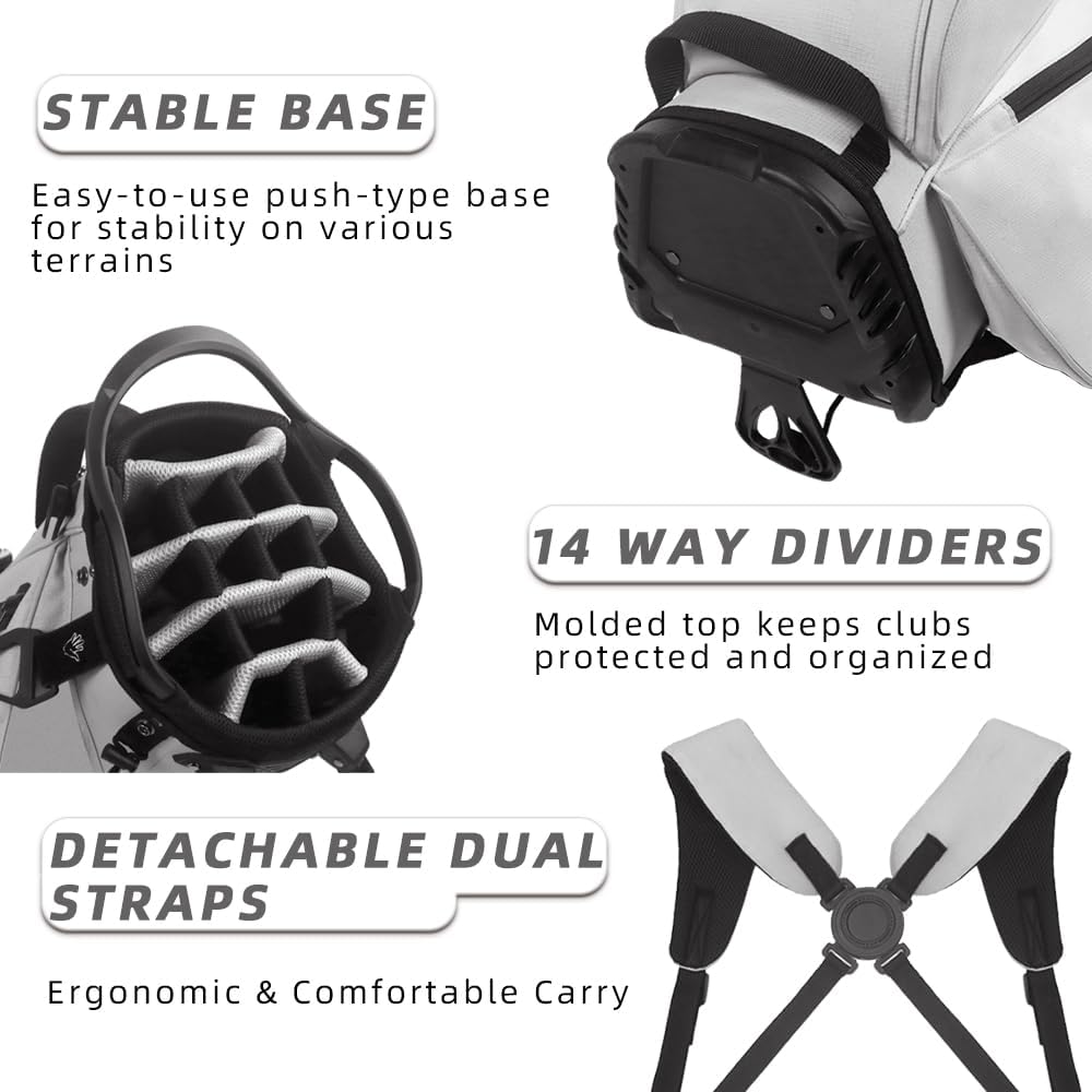 14 Way Golf Stand Bag, Lightweight Golf Bags with Stand for Men and Women