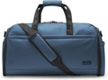 Halfday Convertible 2-in-1 Vegan Leather Premium Garment Duffel Weekender Bag 45L (Carry-on, Wrinkle-Free Travel, Hanging Suit Compartment, Shoe Pockets, Trolley Sleeve), Ocean