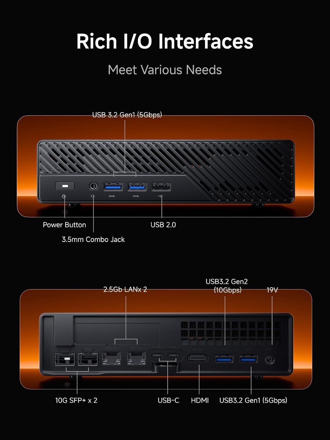 MINISFORUM MS-A2 Workstation AMD Ryzen 7 7745HX(8C/16T, up to 5.1GHz) Mini PC Without RAM/SSD/OS, HDMI/2xUSB-C Output, 2x2.5G LAN Port|10G SFP+ Port, Support M.2 2280/22110/U.2 SSD Mini Computer