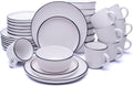 MÜLLERHEIM 903 Minimalist Collection 32-Piece Contemporary Ceramic Stoneware Dinnerware Sets for 8, Matte Frost White Plates and Bowls sets, Dinner Plates Set, Salad Dish Set, Bowls, Cup