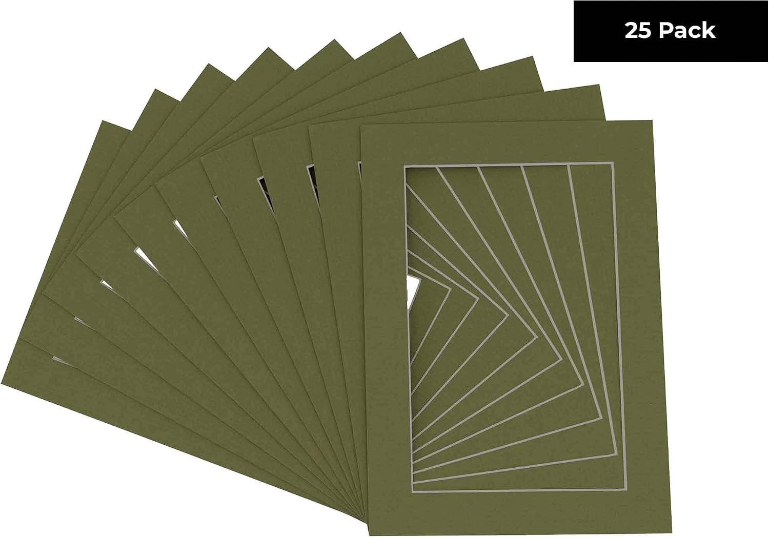 8.5x11 Mat for 11x14 Frame - Precut Mat Board Acid-Free Show Kit with Backing Board, and Clear Bags Dill Green 8.5x11 Photo Matte For a 11x14 Picture Frame Matboard for Framing, Pack of 25 Mats