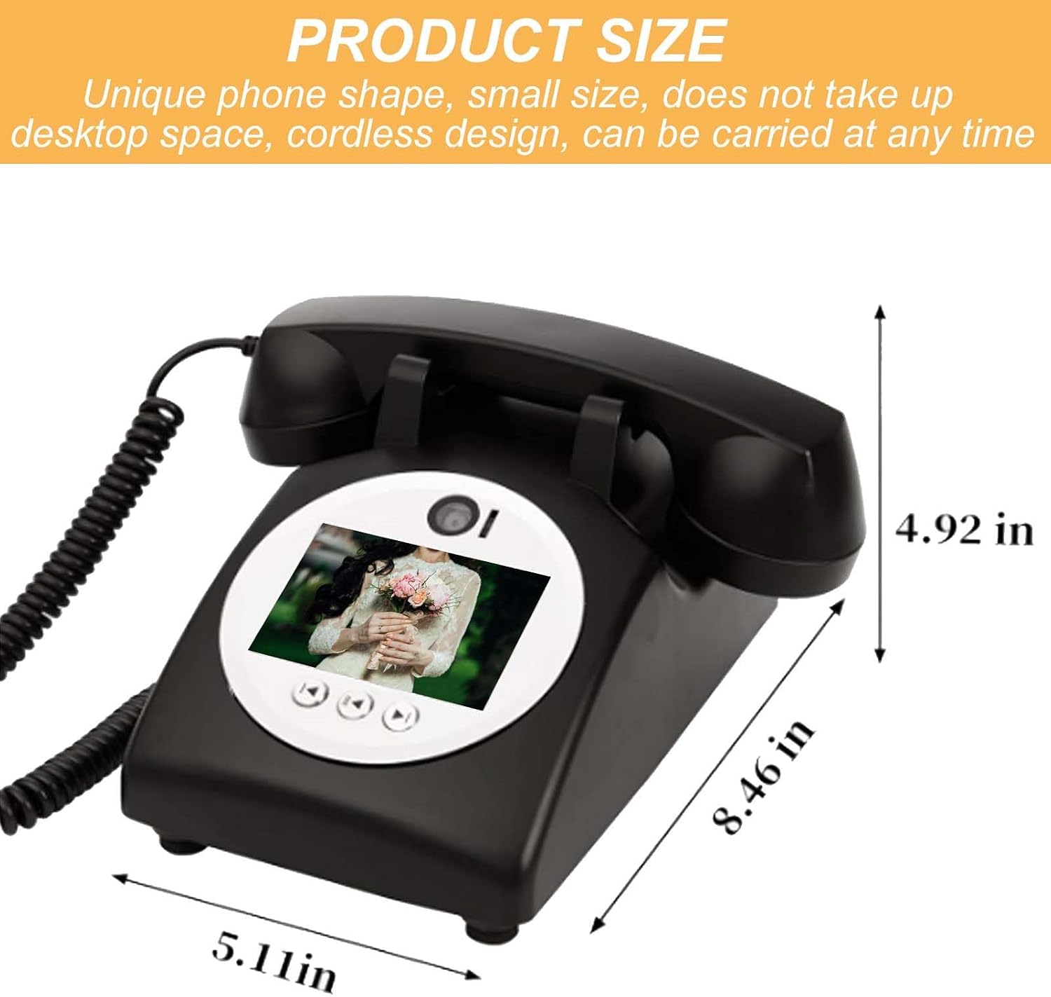 Video Audio Guest Book Wedding Phone,1080P Hd Video Audio Phone Guestbook,for Wedding/Birthday/Graduations/Baby Shower,Blue